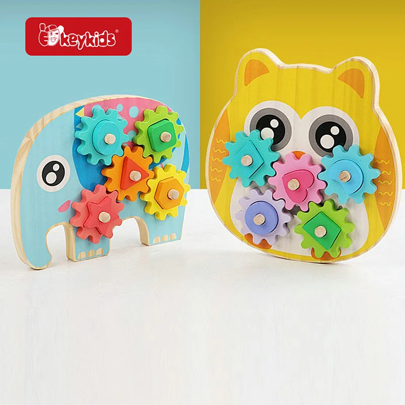 OEM Colorful Montessori Spinning Wooden Gears Toy for Kids W13E252